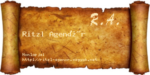 Ritzl Agenór névjegykártya